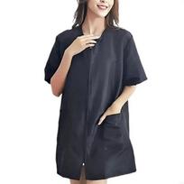 Short/Long Sleeve Barber Shop Work Clothes Non-stick Hair Polyester Hair Salon Uniforms Easy Zippered Breathable
