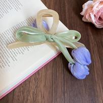 13*4.5cm Sweet Tulip Ribbon Hair Clip For Women Girls Cute Elegant Bow Hair Clip Exquisite Temperament Hair Accessories Gifts