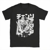 Anime Warrior Denji T Shirts unisex's Cotton Vintage T-Shirt Round Neck Tee Shirt Short Sleeve Clothes 6XL S