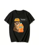 Demotivational Big Floppa Cat Meme Fanter T-Shirt Wounisex's Fun Short Sleeve T-Shirt Cartoon T-Shirt Y2k Clothes Fashion Vintage S