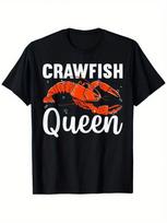 Cool Crawfish Queen For Wounisex Girls Boil Lobster Chef T-Shirt, Suitable For unisex & Wounisex Outdoor T-Shirt, 100%Cotton, S-XXXL2026Big And Tall S įvairiaspalvis