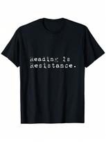 Reading Is Resistance. Banned Books T-Shirt, Unisex Cotton Casual Round Neck Outdoor Short Sleeve T-Shirt With Slight Stretch, unisex'S Summer Clothe S