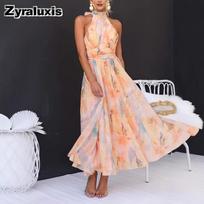French Style Dopamine Colorful Long Dress Beach Fairy Vacation Oil Painting Dress for Women XS rožinė