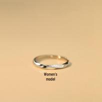 Mobius S999 Sterling Silver Couple Rings: Elegant Light Luxury Gift for Men & Women Adjustable Open Size
