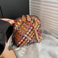 Small-scale Woven Bag, Fashionable Color-matched Crossbody Bag, Shell-style Business Bag įvairiaspalvis