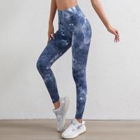 Premium Nude Tie-Dye High-Waisted Butt-Lifting Yoga Capri Pants with Tummy Control for Women
