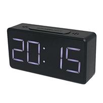 LED Skaitmeninis Žadintuvas Su Dideliu Lengvai Skaitomu Ekranu Miegamajam Biurui Baltas juoda