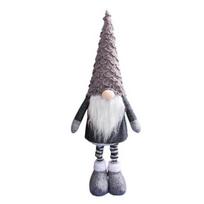 Gnome beveidės lėlės kalėdinis ornamentas šiaurietiško stiliaus ištraukiama ilga barzda Žavinga beveidė elfė lėlės lango puošmena pilka