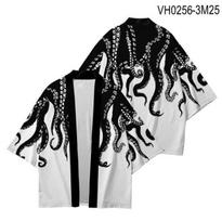 Didelio dydžio 3D aštuonkojai spausdinti japoniški gatvės drabužiai megztiniai kimono Vyriški Harajuku Haori kimono Cosplay geriausi marškinėliai XXS