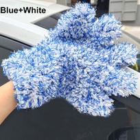 SEAMETAL Microfiber Car Wash Gloves Plush Car Washing Mitt 5-Finger Double-sided High Water Absorption Cleaning Glove 1PC pilka