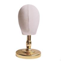 Manekeno galva perukams ir ekspozicijai su pagrindu ir priedais gold base white