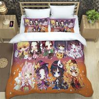 Japanese manga Demon Slayer bedding set soft bed cover pillowcase single/double Children and adolescents sheet set EU Twin 135x200cm