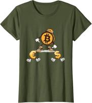 Bitcoin Dollar Euro Dog Leash Coin Money Cryptocurrency T-Shirt. Premium Cotton Short Sleeve O-Neck Mens T Shirt New S-3XL S