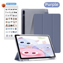 Dėklas Samsung Galaxy Tab A8 10.5 A9 Plus S9 FE Plus S8 Plus S7FE Plus S6 Lite skaidrus dėklas su pieštuko laikikliu Tab A9 8.7''