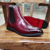 Nauji Raudoni Vyriški Chelsea Batai Raudonu Padu Kvadratiniu Pirštu Įslystami Verslo Vyriški Trumpikės Batai Ankle Boots 38 raudona