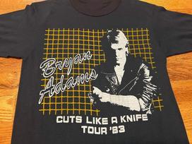 1983 Bryan Adams Cuts Like a Knife Short Sleeve Black All Size Shirt M