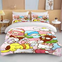 Little Twin Stars Sanrio Patalynės Komplektai Mielas Antklodės Užvalkalas Lovos Užvalkalas Antklodės Užvalkalas Pagalvės Užvalkalas 2-3 Dalių Komplektai Vaikams Suaugusiems Dydis EU Single 135x200cm