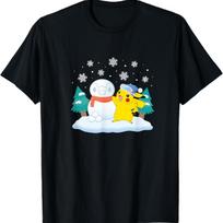 Pokémon - Pikachu Piplup Snowman T-Shirt S