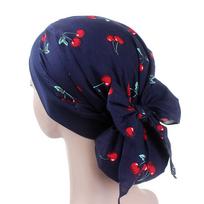 Adjustable Headwear Pre-Tied Printed Chemo Pirate Cap Cancer Head Scarf Hair Loss Hat Muslim Turban KTB 1