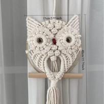 1pcs Handwoven Cotton Owl Wall Hanging | Nordic Bohemian Tapestry with Tassels Rope Decor Home Decoration Supplies