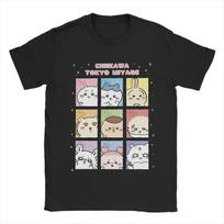 Happy New Year! Chiikawa Hachiware Usagi 02 Tshirt Men's Cotton Top Tee Print  Round Neck Short Sleeve S