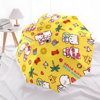 Hello Kitty  pattern, automatic folding umbrella, portable and foldable design, 8 ribs, a Christmas or birthday gift. įvairiaspalvis