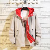 Men's Hong Kong Style Loose Cargo Jacket – Spring & Autumn Trendy Plus Size Workwear Top L smėlis
