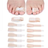 12 Pack Fabric Hammer Toe Corrector, Reusable Broken Toe Protectors Buddy Taped Wraps, Hammertoe Straightener, Toe Splint for Broken Toe, 12pcs