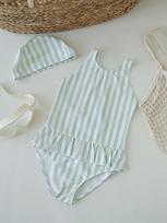 Girls seaside vacation hot spring swimsuit baby girl vest lace swimsuit girl mermaid one-piece swimming 80