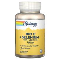 Solaray, Bio E + selenas, lecitinas, 60 minkštųjų gelių