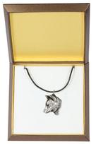 Shiba Inu, Japanese Small Size Dog - Dog necklace in gift box, silver-plated locket for dog fan, striking pendant by Art-Dog brand