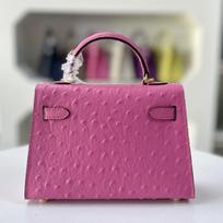 2026 New Palm Pattern Mini Bag Second Generation Ostrich Leather Single Shoulder Crossover Banquet Cross Border KL19CM