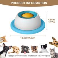 Dog Lick Toy Interactive Dog Treat Dispenser Enrichment Slow Pet Supplies for Cat Food Training Healthy Eating Crate Feeding mėlyna