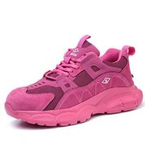 Ladies Steel Head Anti Smash Puncture Lightweight Soft Soled Work Shoes Fashion Breathable Safety Shoes 33EU/CN34