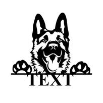 German Shepherd Dog Metal Sign Personalized Pet Name Plate Custom Wall Art Gift juoda