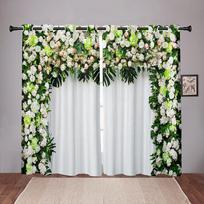 Luxury Floral Flower Print Brightly Colored Window Area Curtain Panels Kids Room Sleeping Room Living Room Decor Hall Area Treatments Kitchen Hom W50 X H130(CM)X2&Hook