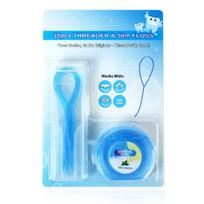 35 Pcs Threader & 50m Dental Floss Oral Hygiene Deep Clean Floss for Braces, Bridges, Implants,Multifunctional Nylon Loop Design mėlyna