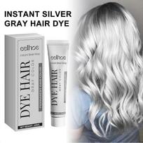 Silver Gray Hair Dye Cream, Unisex Silver Hair Dye Long-lasting Non-Damage Color Cream for Women and Men 1pc