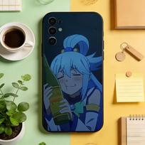 KonoSuba Aqua  Phone Case For Samsung S25,S24,S21,S22,S23,S30,Ultra,S20,Plus,Fe,Lite,Note,10,Black Cover Samsung S21lite