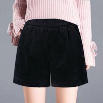 Women's Corduroy Wide-Leg Casual Pants - Autumn/Winter, Thickened, Plus Size, Straight, Loose Fit M (80-90 jin)