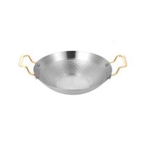 Korean Style Honeycomb Pattern Spicy Pot Stainless Steel Non Stick Dry Boiler Round Bottom Double Handle Frying Cooking Pot
