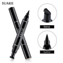 Double Head Quick Drying Liquid Eyeliner Pen Black Triangle Eye Liner Stamp Eyeliner Waterproof Liquid Eye Liner Pencil Cosmetic