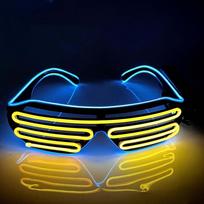Wireless LED Glowing Glasses Double Colors Colorful Neon Glasses Cool Glow-in-the-dark Fluorescent Glasses Halloween Costumes