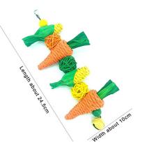(PLUM)1Pcs Hamster Rabbit Hand Woven Carrot Corn Vine Ball Toys Small Pet Chewing Toy Birdcage Hanging Accessories
