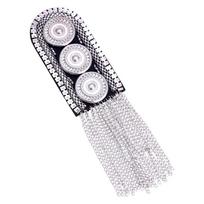 Waterdrop Design Rhinestones Shoulder Badge Brooches Women White V-neck Evening Dress Rhinestone Shoulder Badge Hair Accessories