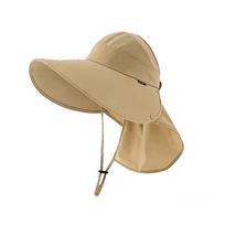 Fashion Wide Brim Sunscreen Cap Foldable Breathable Shawl Cap Adjustable UV Protection Bucket Hat Summer