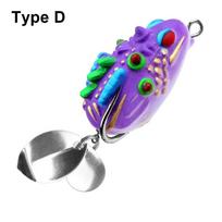 1Pcs Mini Frog Soft Bait 3.5cm/5.4g Artificial Lures Shiny Double Hook Bionic Fishing Bait Blackfish Imitation Thunder Frog Lure