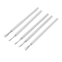 5pcs Aluminum Clay Needle Tools Silver Polymer Clay Tools Pottery Sculpting Tools Ceramic Tools Feather Wire Texture