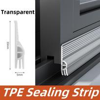 4/2M Window Soundproof Sealing Strip TPE Sliding Window Frame Edge Windproof Strip Door Sealing Gap Filled with Waterproof Strip (Transparent,2m)