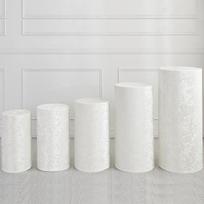 3/5 Pcs Crushed Velvet Cylinder Plinth Spandex Stand Covers, Premium Pedestal Pillar Prop Covers, Only Contains Cylinder Covers 3Pcs Small